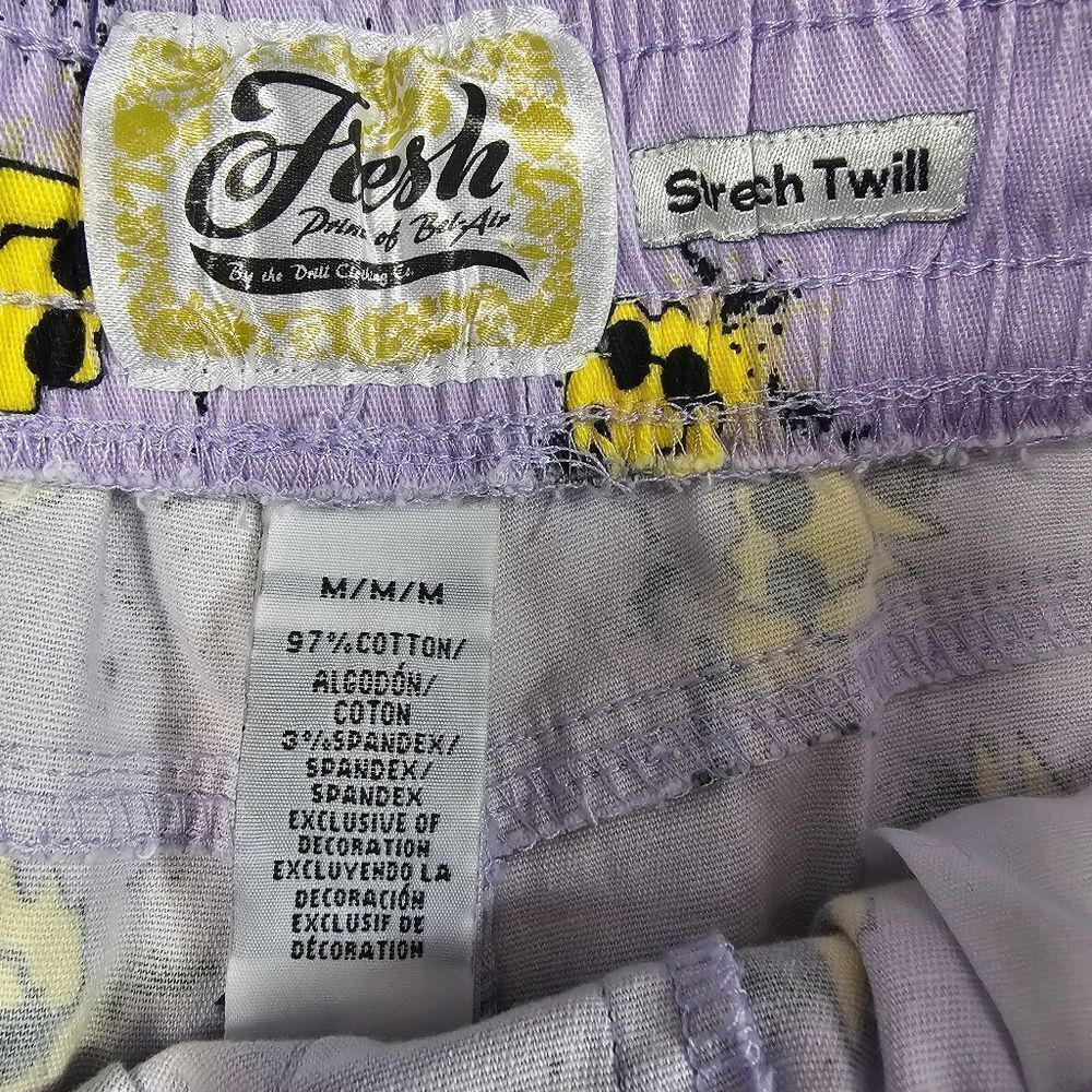 Fresh Prints of Bel Air Purple Stretch Twill Smiley Face Shorts Men's Size M - Picture 3 of 10